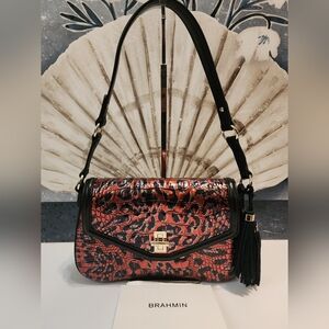 Brahmin Nerida Shoulder Bag In Red Leopardess NWT